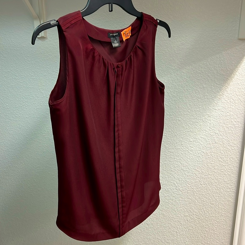 Ann Taylor dark red tank top